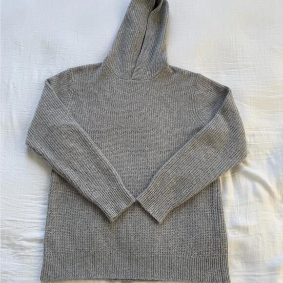 Vince Gray Cashmere Hooded Sweater